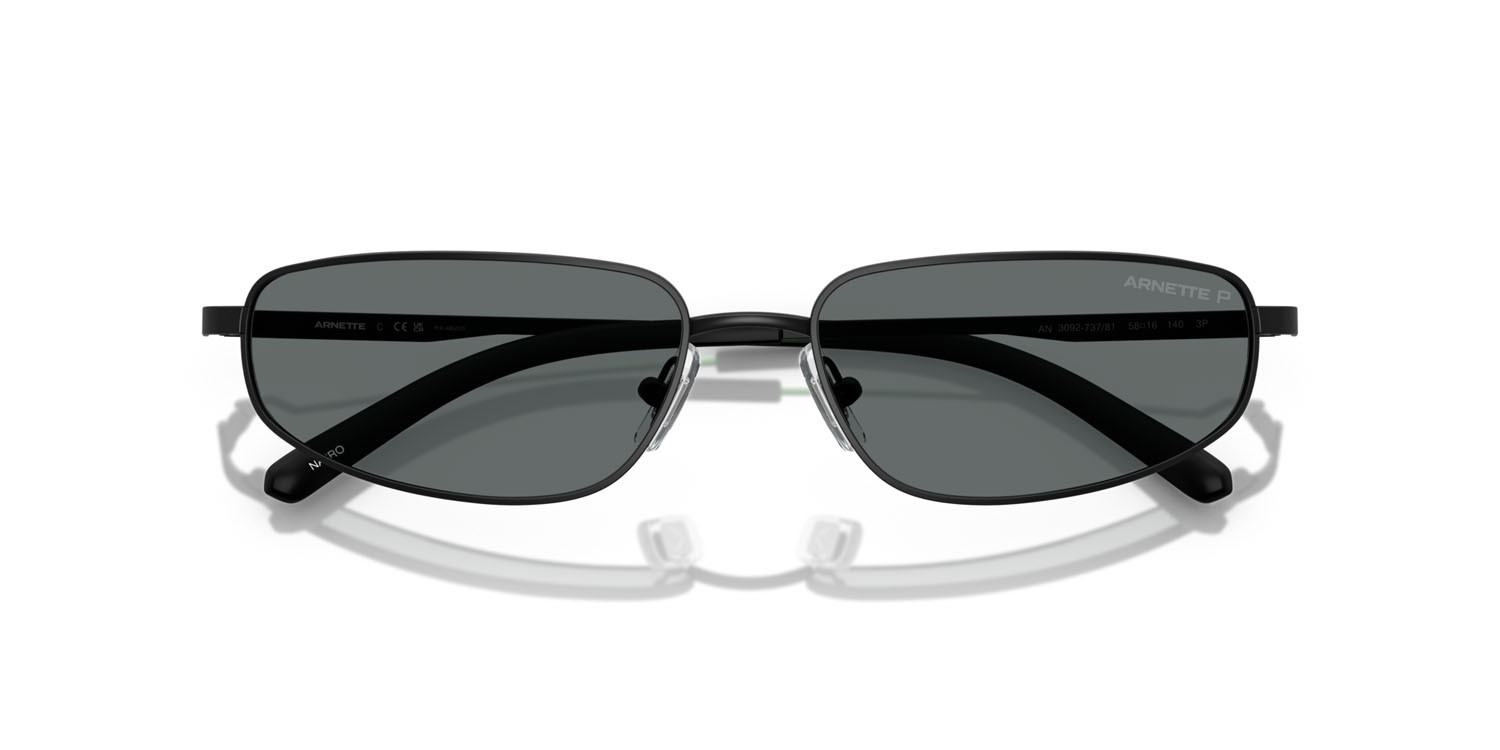 Sonnenbrillen Arnette Narro AN 3092 (737/81) farbe nero opaco form oval gläser polar grigio scuro