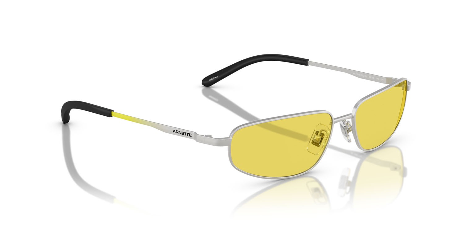Sonnenbrillen Arnette Narro AN 3092 (770/85) farbe argento opaco form oval gläser giallo
