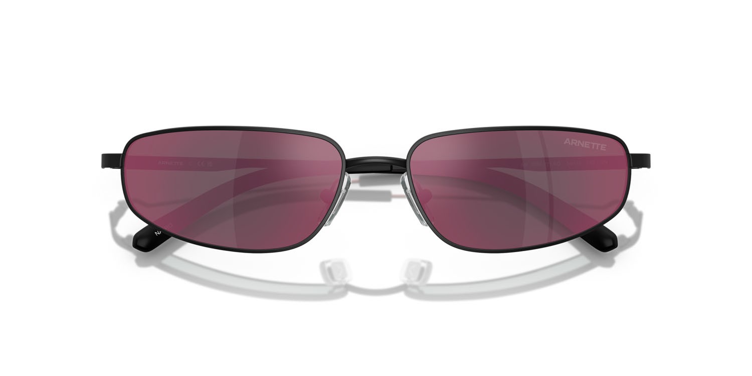 Sonnenbrillen Arnette Narro AN 3092 (771/6Q) farbe nero opaco form oval gläser arancione specchiato grigio / giallo