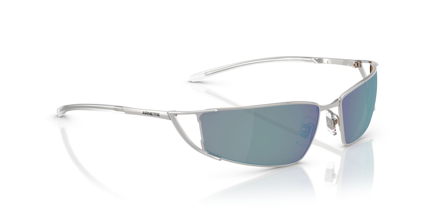 Sunglasses Arnette The Junction AN 3093 (736/Y7) color argento shape irregular lenses grigio chiaro specchiato blu