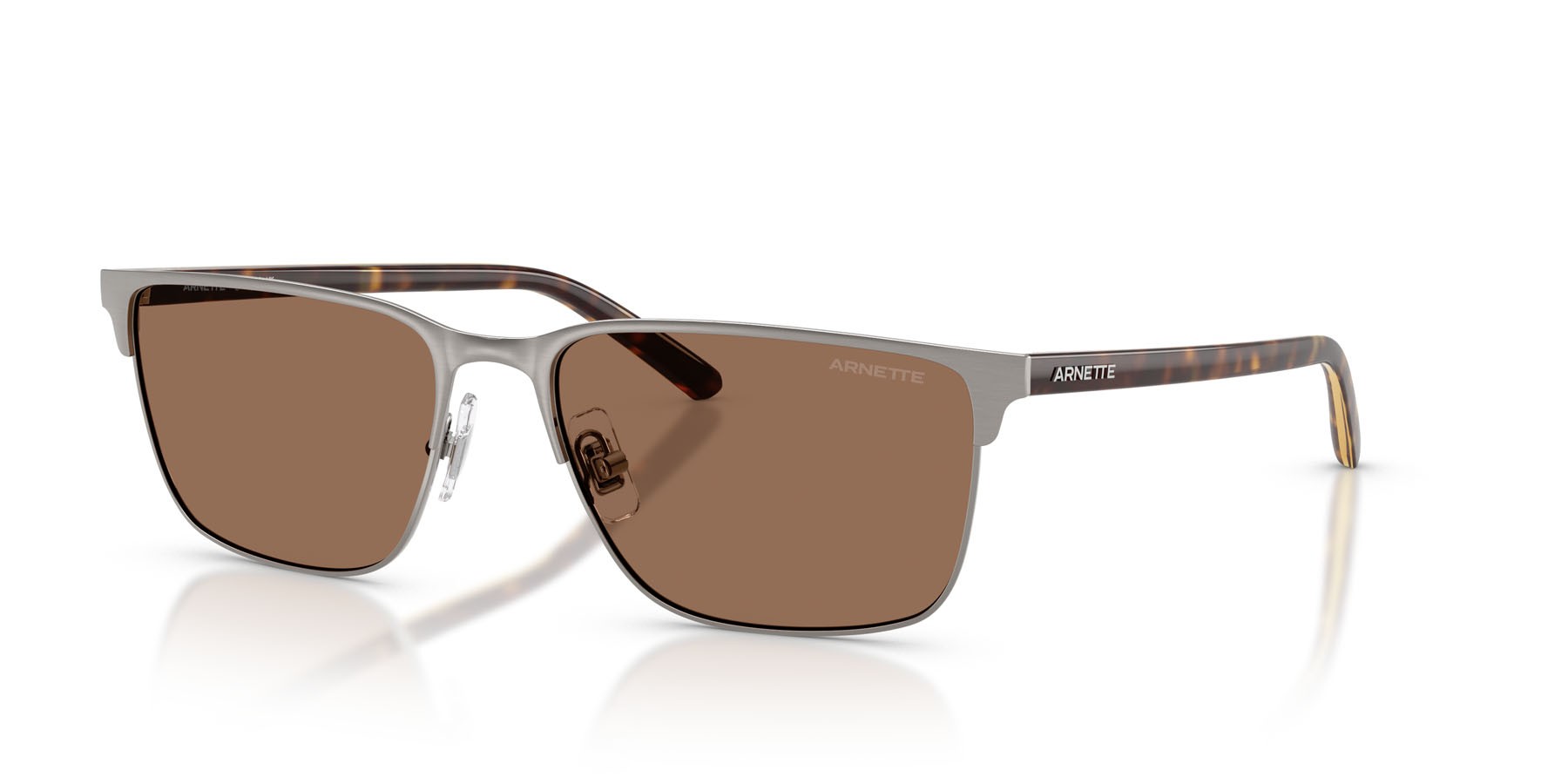 Sonnenbrillen Arnette Hampere AN 3094 (738/73) farbe gunmetal spazzolato form rechteckig gläser marrone scuro