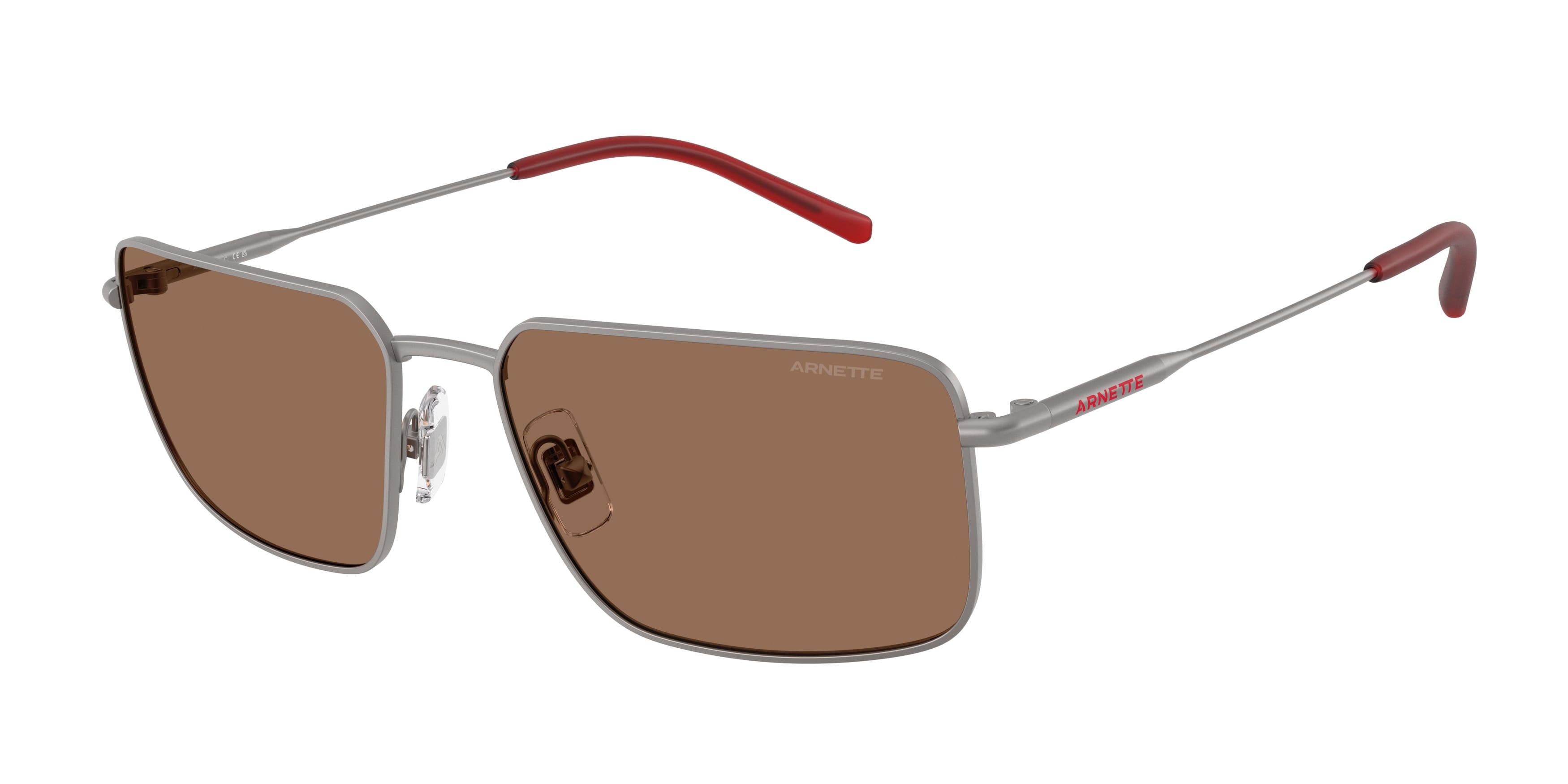 Sonnenbrillen Arnette AN 3095 (745/73) farbe gunmetal opaco form rechteckig gläser marrone scuro