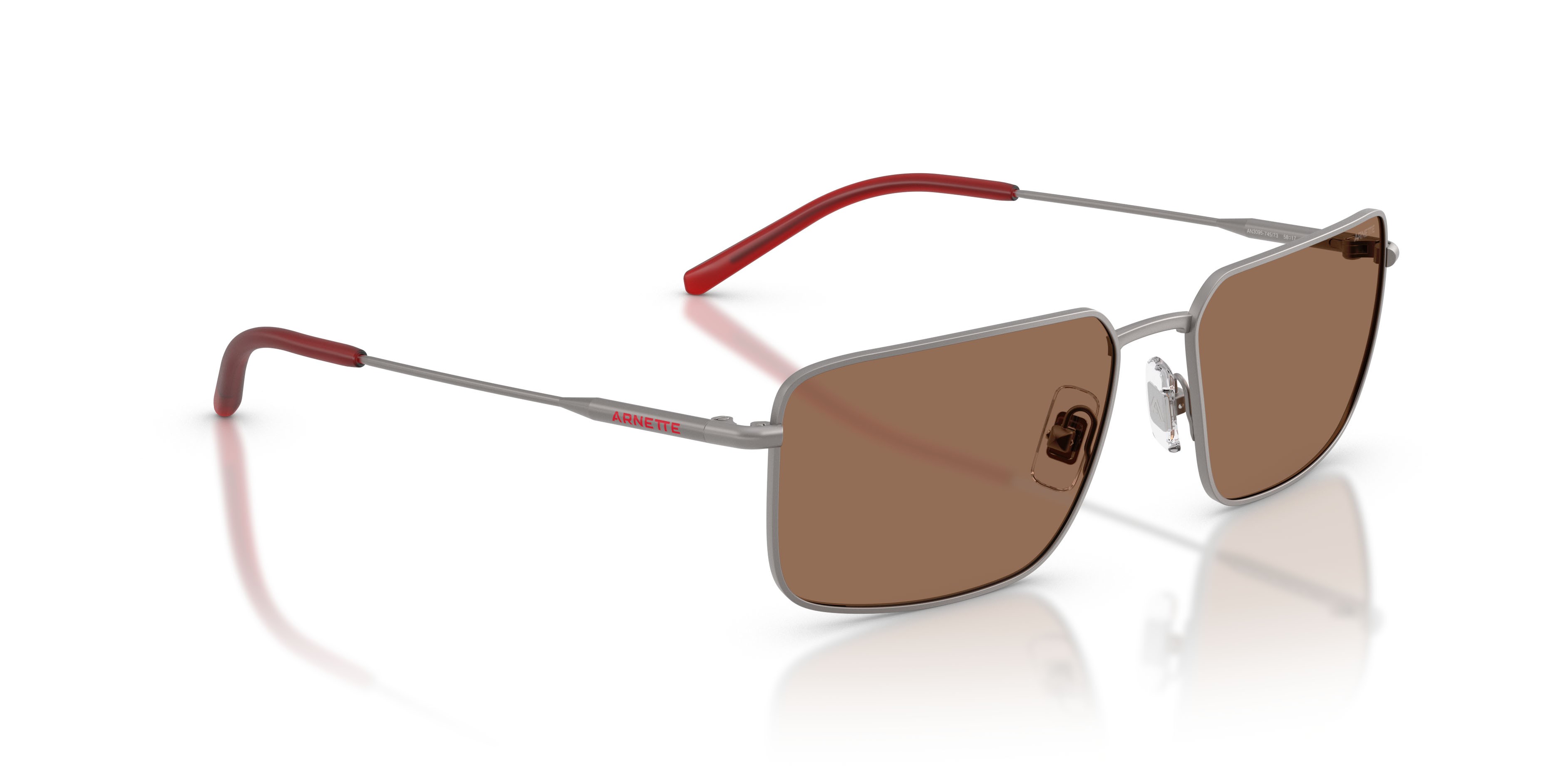 Sonnenbrillen Arnette AN 3095 (745/73) farbe gunmetal opaco form rechteckig gläser marrone scuro