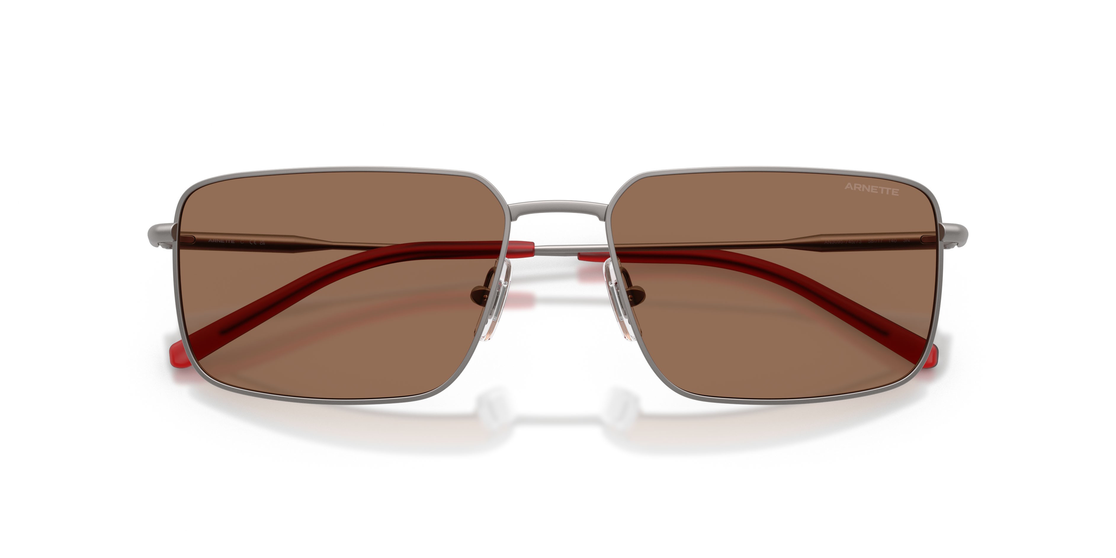 Sonnenbrillen Arnette AN 3095 (745/73) farbe gunmetal opaco form rechteckig gläser marrone scuro