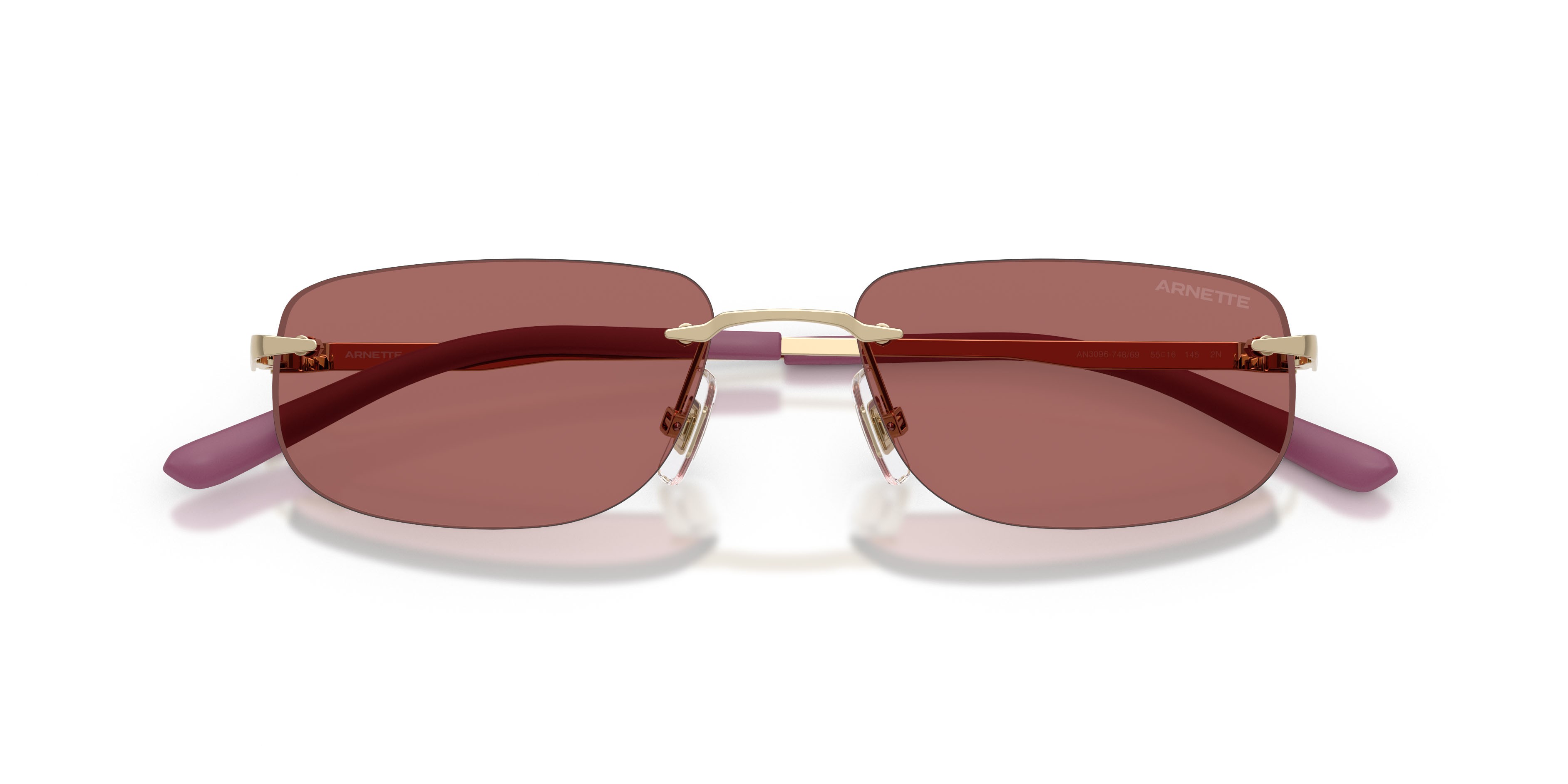 Sunglasses Arnette AN 3096 (748/69) color oro chiaro shape oval lenses violetto scuro
