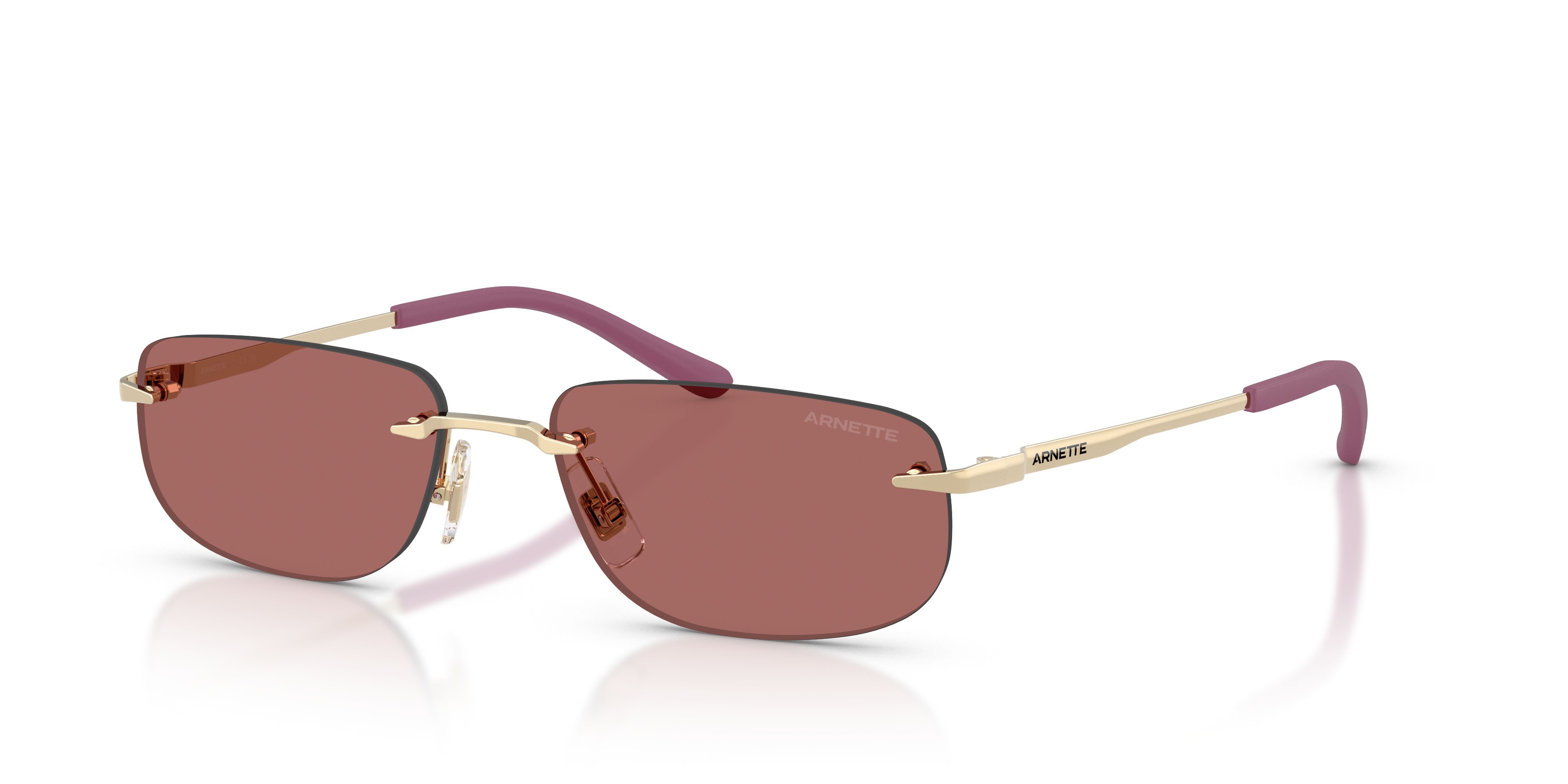 Sunglasses Arnette AN 3096 (748/69) color oro chiaro shape oval lenses violetto scuro