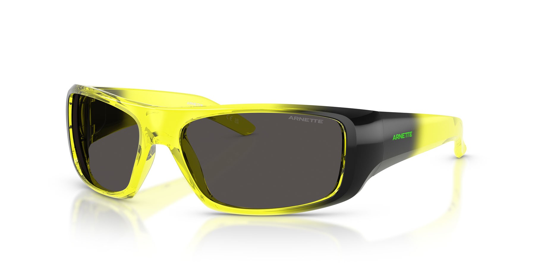 Sonnenbrillen Arnette Hot Shot AN 4182 (302387) farbe giallo trasparente form rechteckig gläser grigio scuro