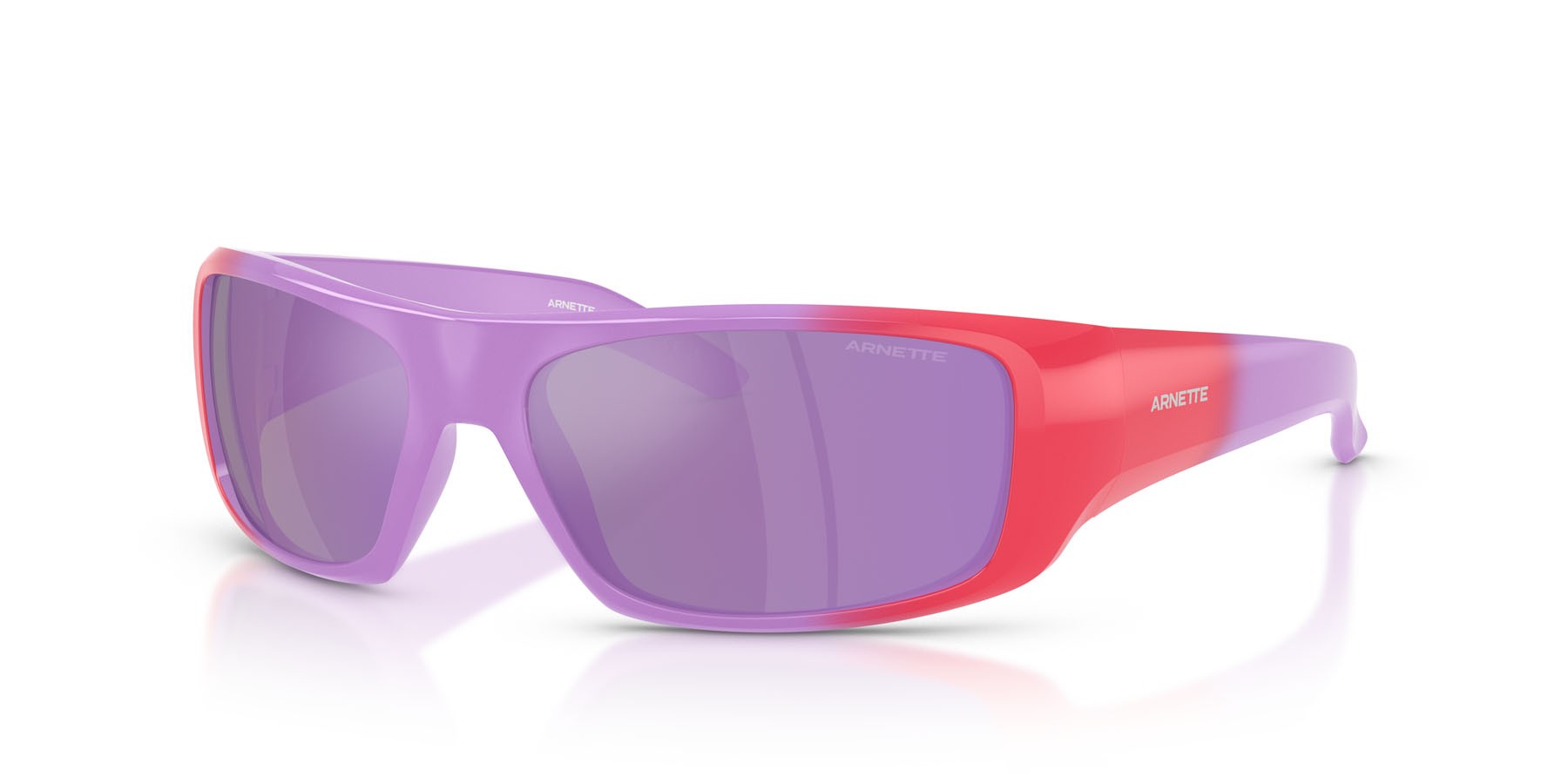 Sonnenbrillen Arnette Hot Shot AN 4182 (30244V) farbe ciliegia sfumato lilla form rechteckig gläser viola specchiato grigio