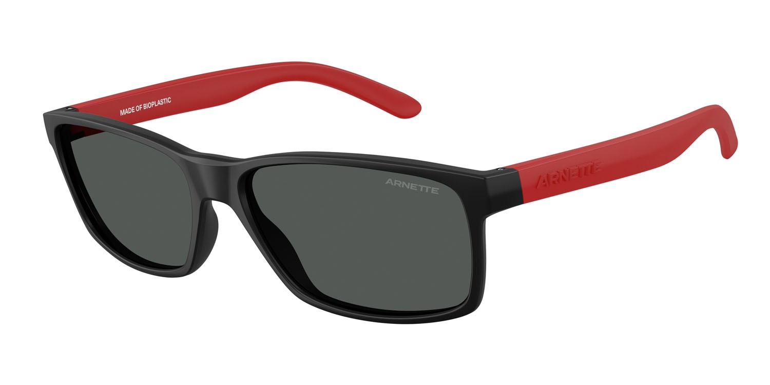 Sunglasses Arnette Slickster AN 4185 (275887) color nero opaco shape rectangle lenses grigio scuro