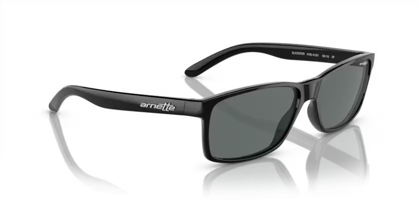 Sonnenbrillen Arnette Slickster AN 4185 (41/81) farbe black form rechteckig gläser polar gray