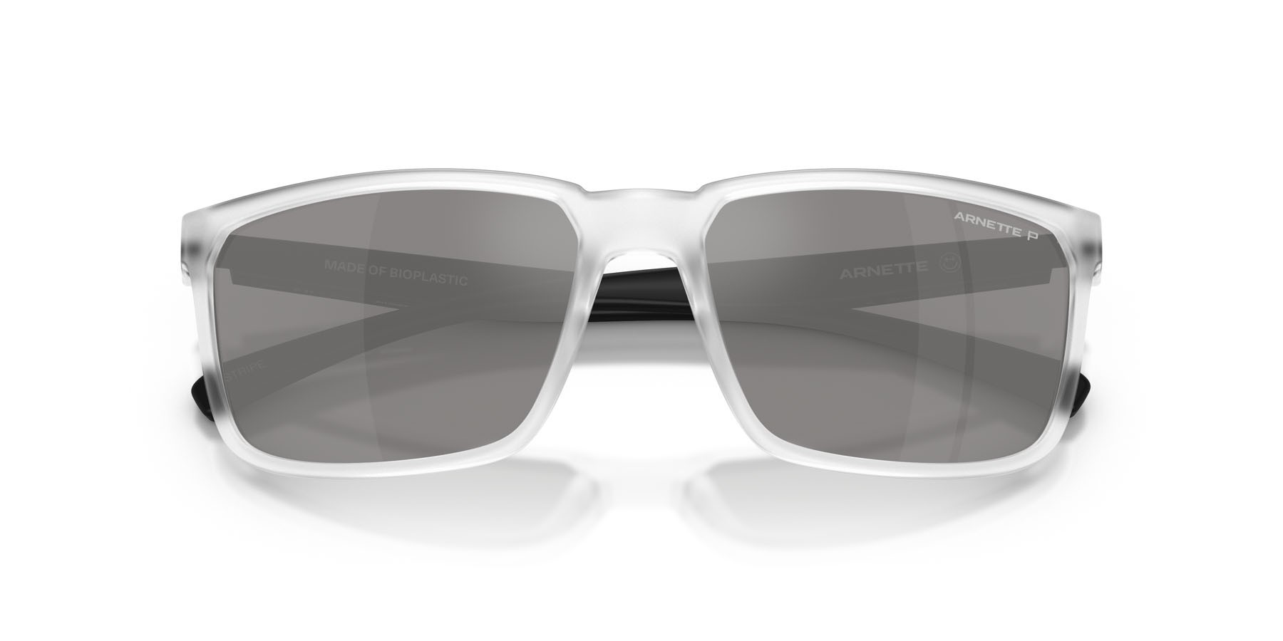 Sonnenbrillen Arnette Stripe AN 4251 (2761Z3) farbe cristallo opaco form rechteckig gläser grey mirror silver 80 polarized