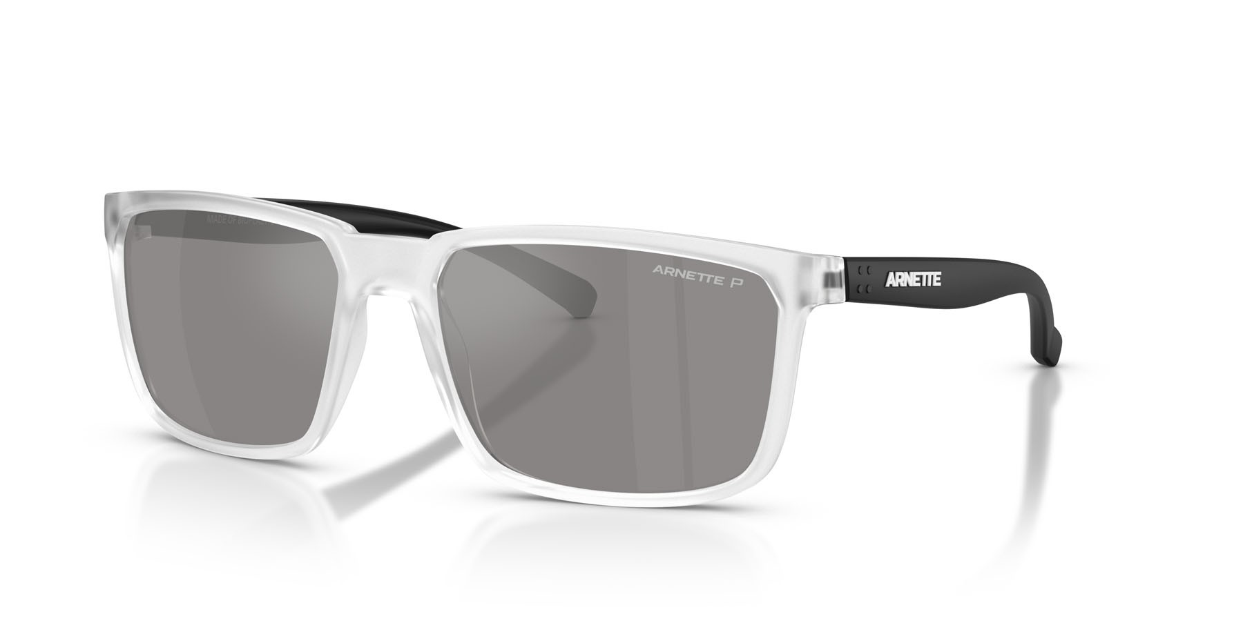 Sonnenbrillen Arnette Stripe AN 4251 (2761Z3) farbe cristallo opaco form rechteckig gläser grey mirror silver 80 polarized