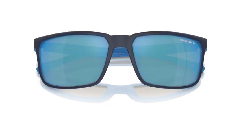Sonnenbrillen Arnette Stripe AN 4251 (286422) farbe blu opaco su azzurro form rechteckig gläser polarizzata grigio scuro specchiato blu marino