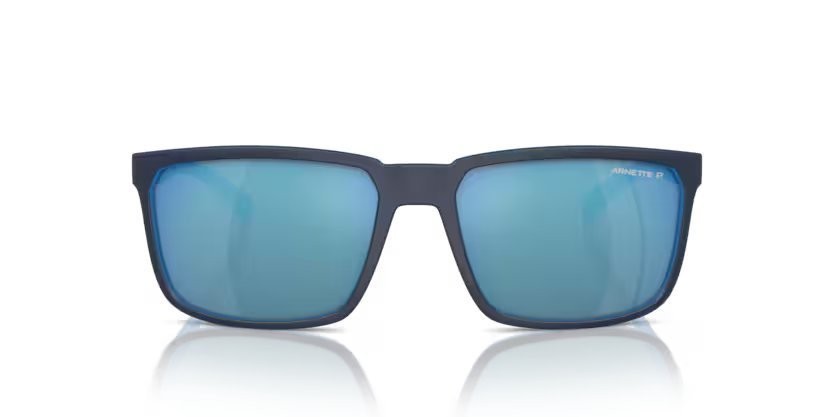 Sonnenbrillen Arnette Stripe AN 4251 (286422) farbe blu opaco su azzurro form rechteckig gläser polarizzata grigio scuro specchiato blu marino