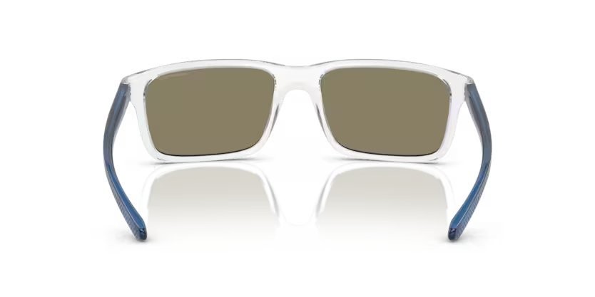 Sunglasses Arnette Mwamba AN 4322 (275522) color cristallo shape rectangle lenses celeste acqua specchiato grigio scuro, polarizzata