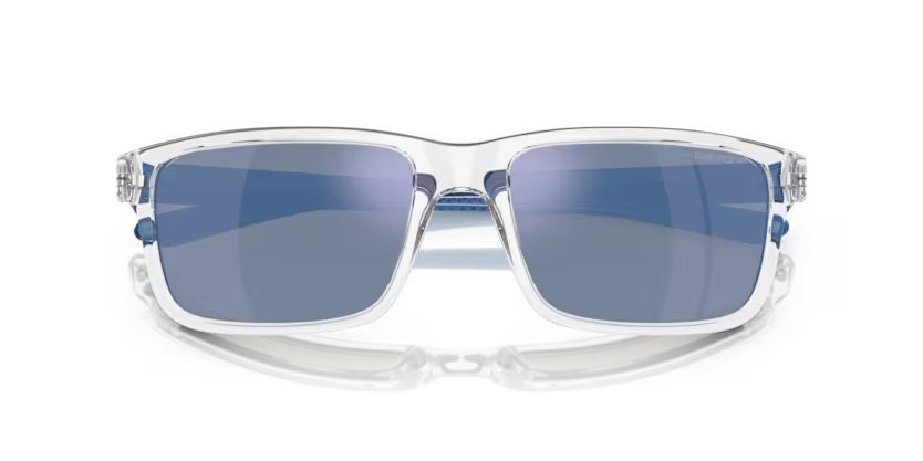 Sunglasses Arnette Mwamba AN 4322 (275522) color cristallo shape rectangle lenses celeste acqua specchiato grigio scuro, polarizzata
