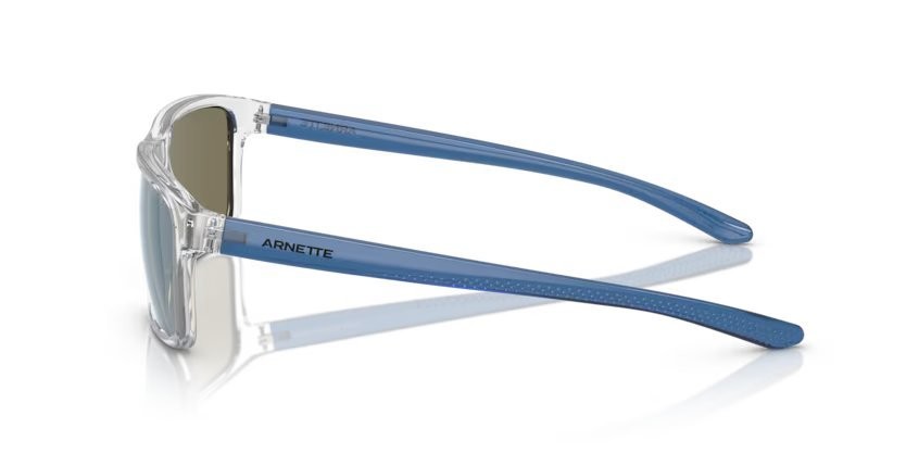 Sunglasses Arnette Mwamba AN 4322 (275522) color cristallo shape rectangle lenses celeste acqua specchiato grigio scuro, polarizzata