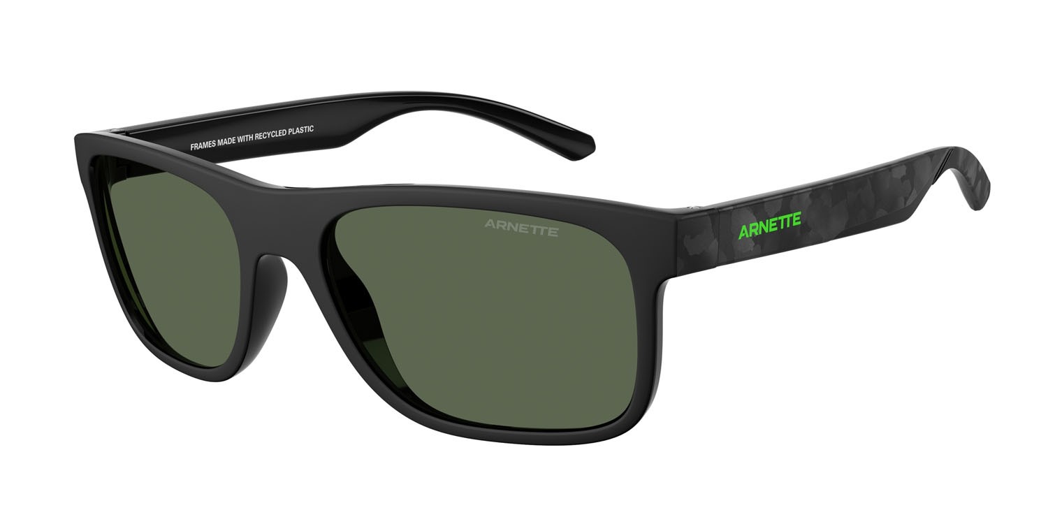 Sonnenbrillen Arnette Khim AN 4341 (290071) farbe black matte/shiny form quadratisch gläser verde scuro