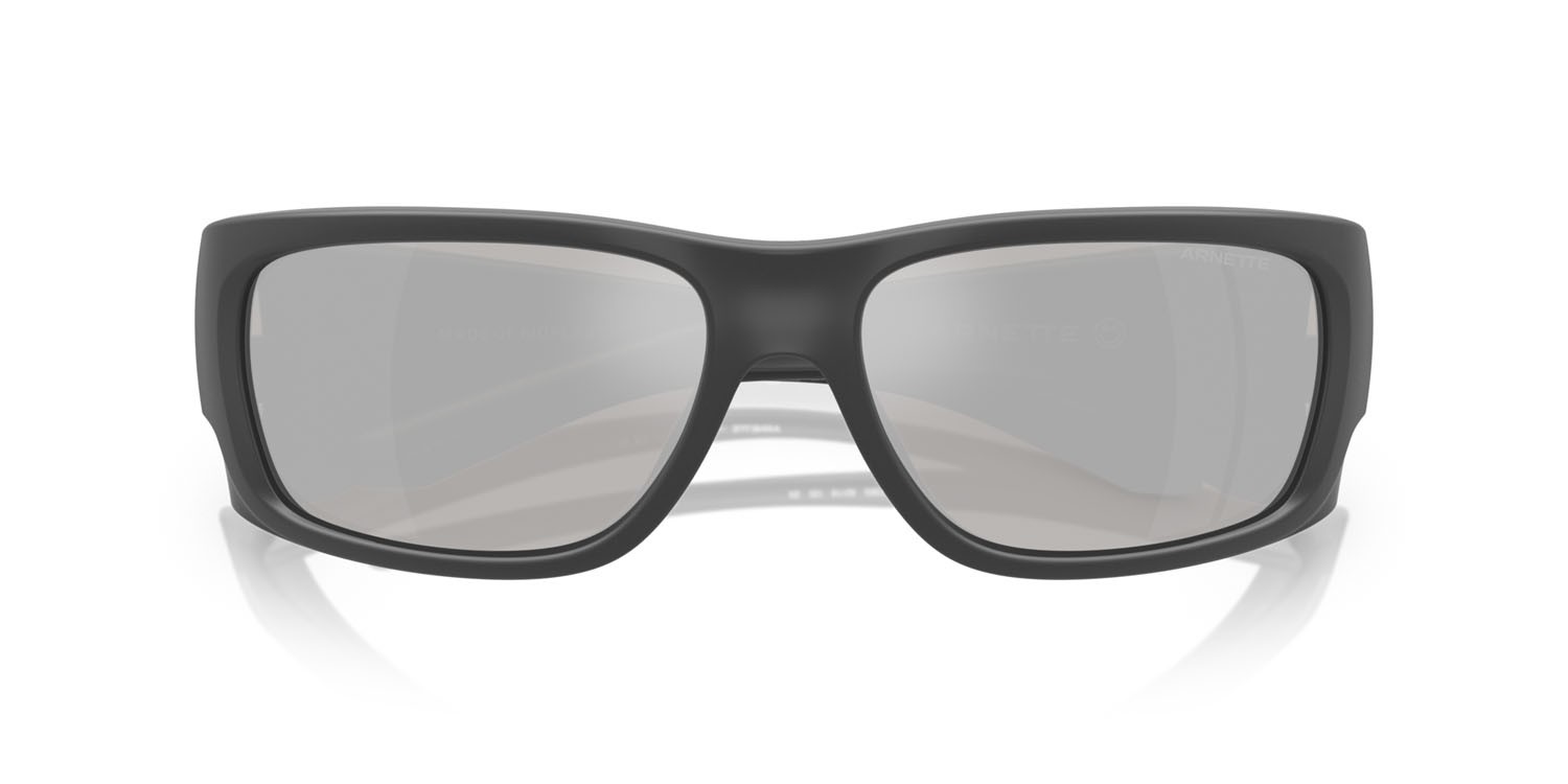Sonnenbrillen Arnette Flipside AN 4345 (28706G) farbe top grigio opaco/lucido form quadratisch gläser grigio chiaro specchiato argento