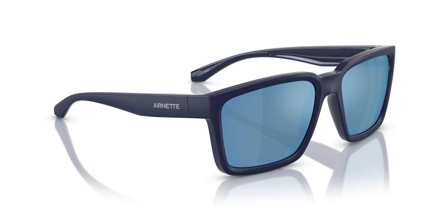 Sonnenbrillen Arnette Plot Twist AN 4346 (275922) farbe top blu scuro opaco/lucido form quadratisch gläser polarizzata grigio scuro specchiato blu marino