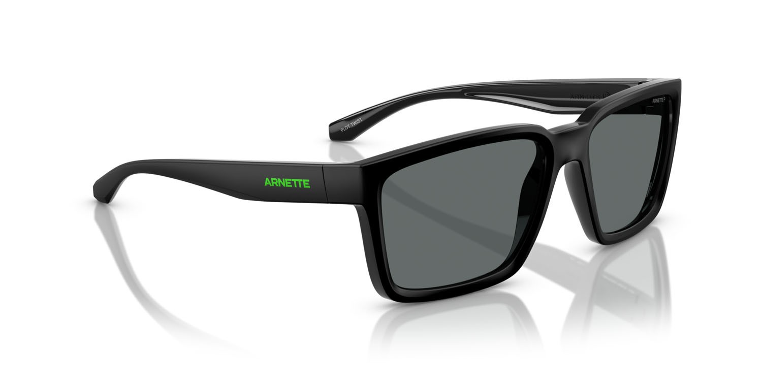 Sonnenbrillen Arnette Plot Twist AN 4346 (290081) farbe top nero opaco/lucido form quadratisch gläser polar grigia