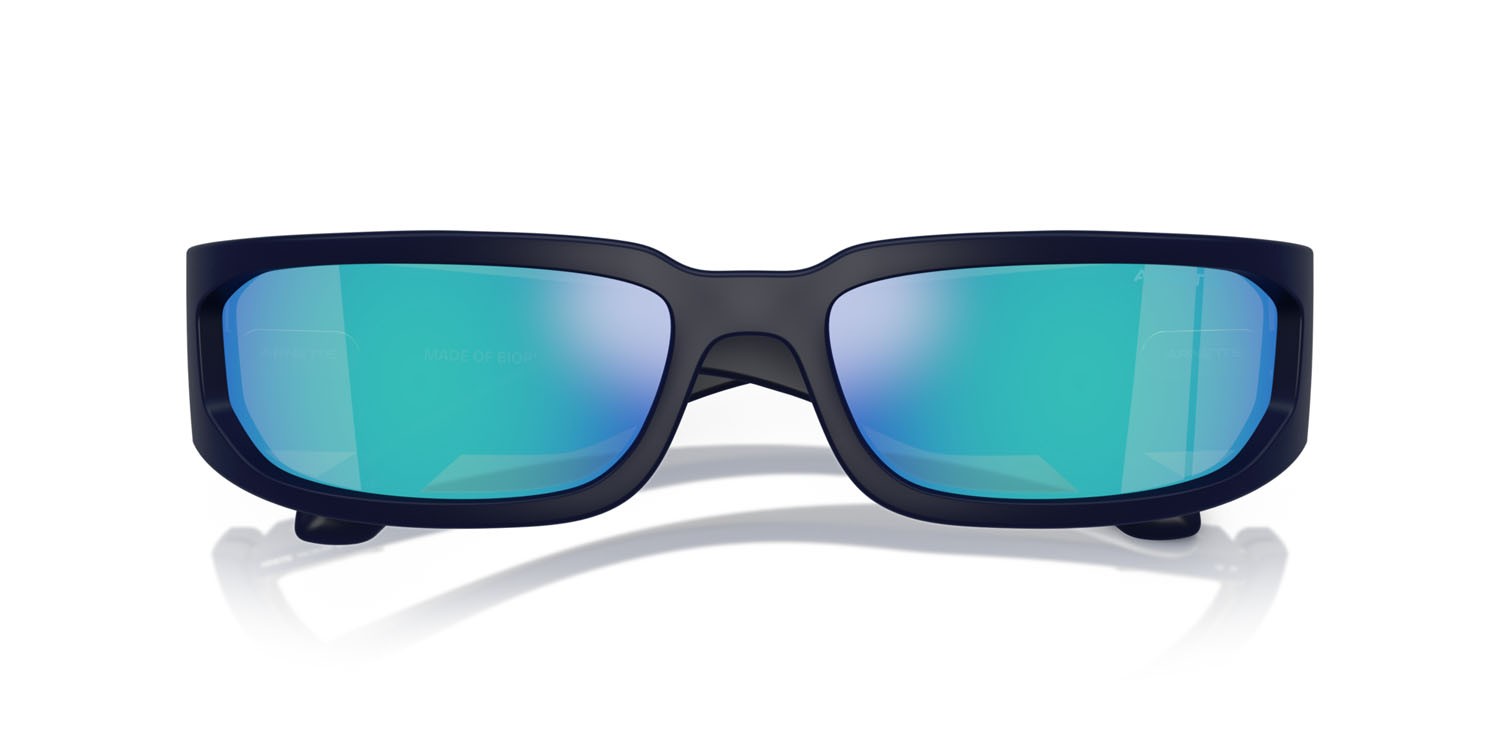 Sonnenbrillen Arnette Smaze AN 4349 (275925) farbe blu scuro opaco form rechteckig gläser verde chiaro specchiato blu
