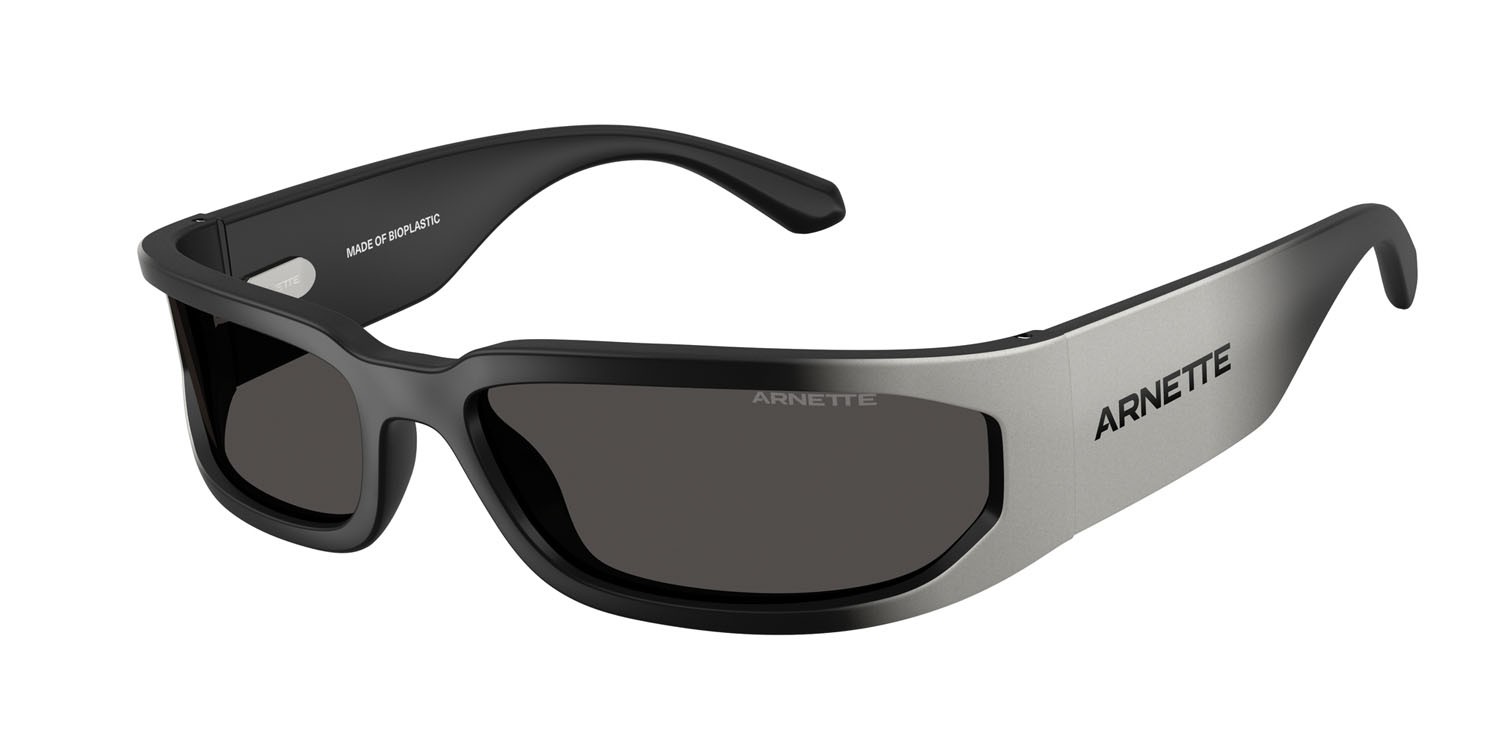 Sonnenbrillen Arnette Smaze AN 4349 (297287) farbe nero opaco sfumato argento form rechteckig gläser grigio scuro