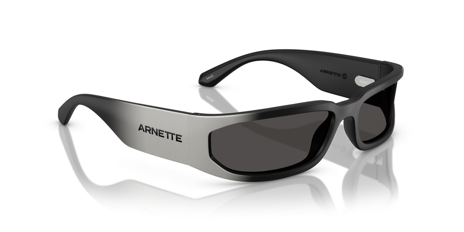 Sonnenbrillen Arnette Smaze AN 4349 (297287) farbe nero opaco sfumato argento form rechteckig gläser grigio scuro