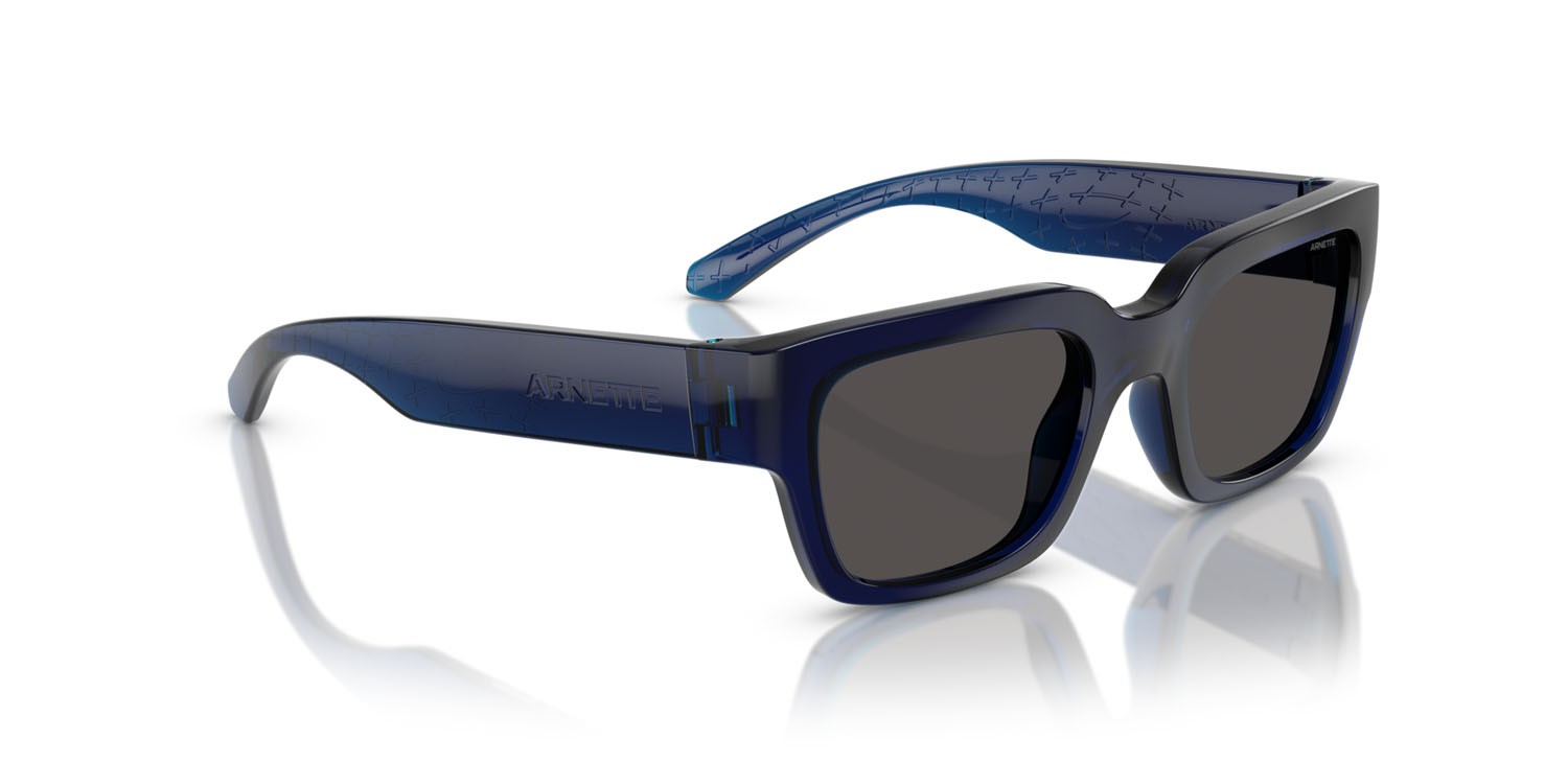Sunglasses Arnette Myndegap AN 4354 (299087) color blu trasparente shape square lenses grigio scuro
