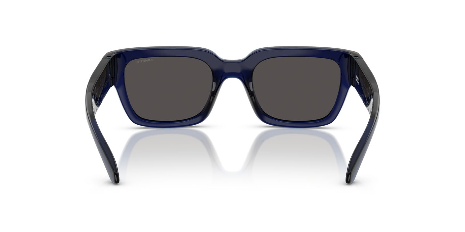 Sunglasses Arnette Myndegap AN 4354 (299087) color blu trasparente shape square lenses grigio scuro