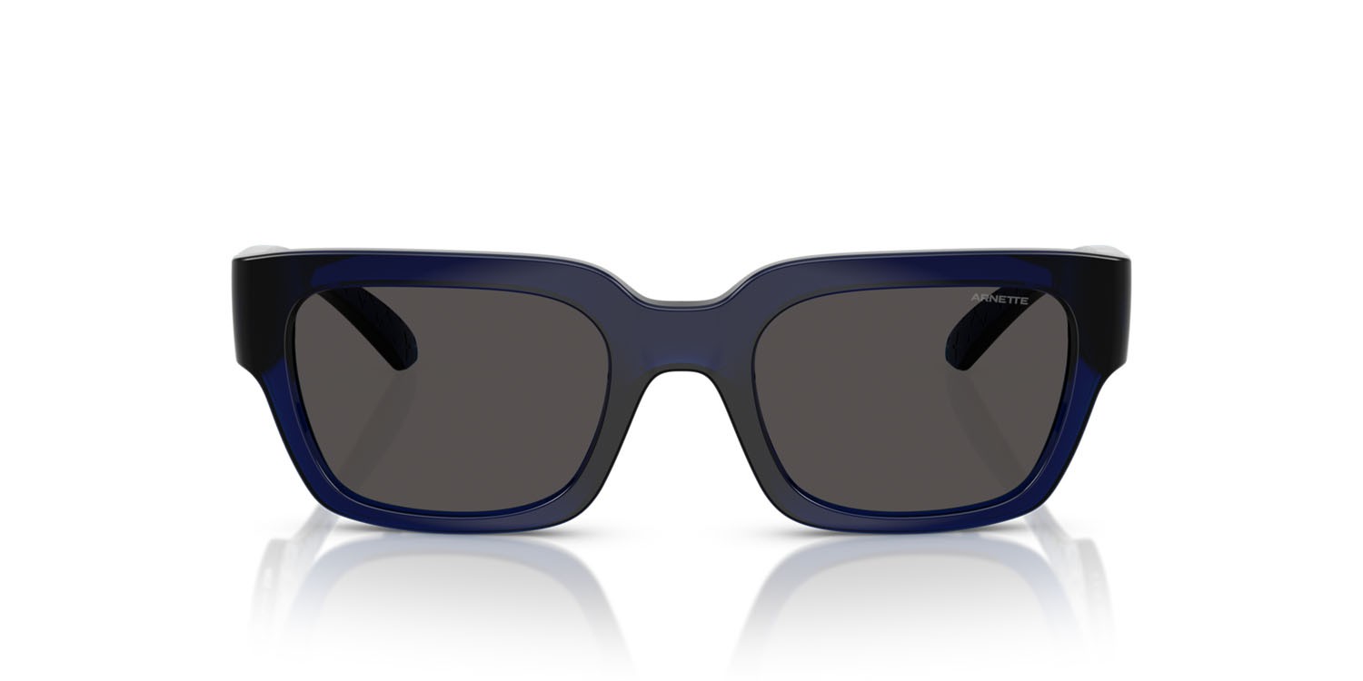 Sunglasses Arnette Myndegap AN 4354 (299087) color blu trasparente shape square lenses grigio scuro