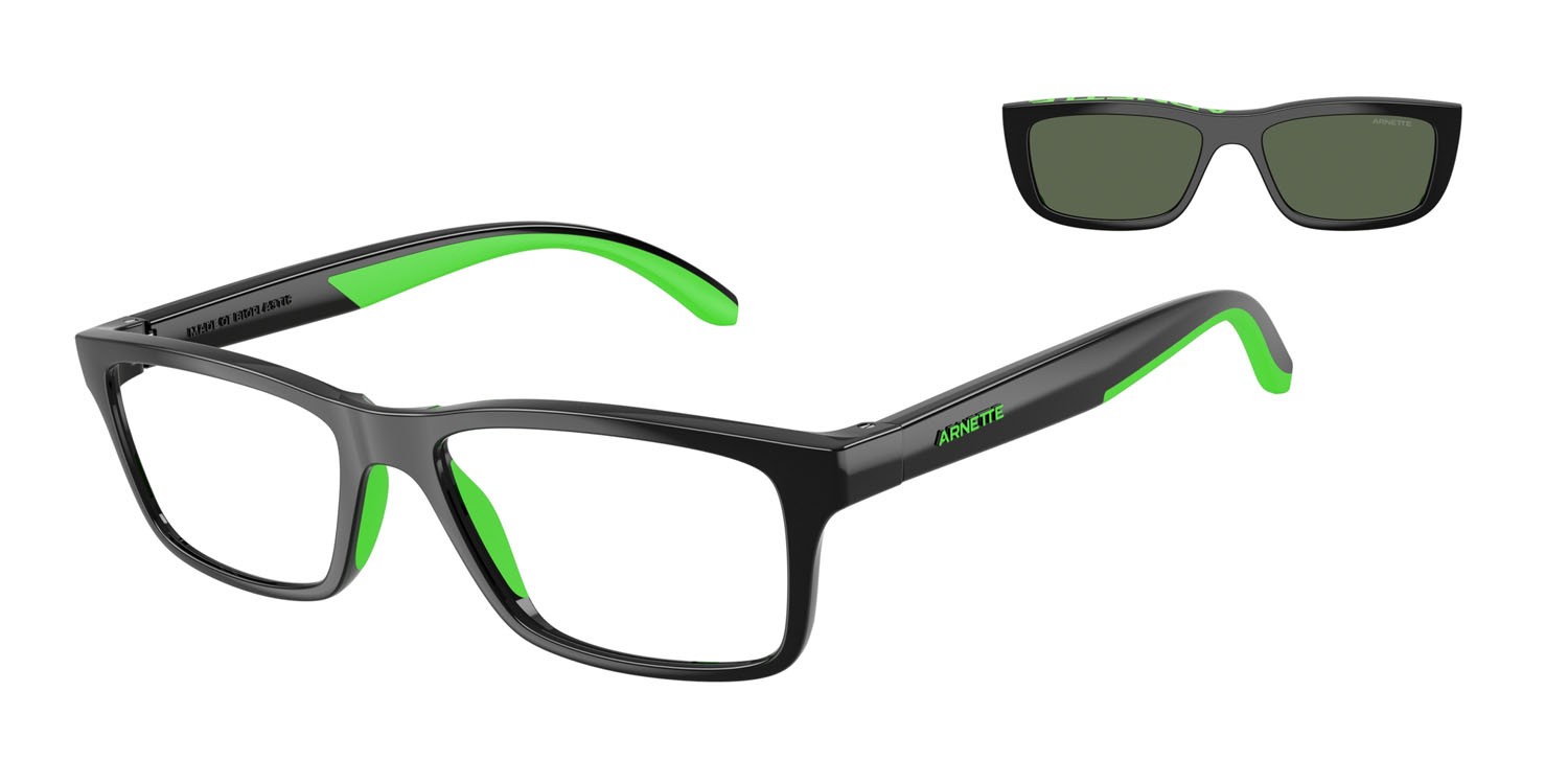 Sunglasses Arnette Graf AN 4356 (27531W) color nero/verde geco gommato shape rectangle lenses lente demo
