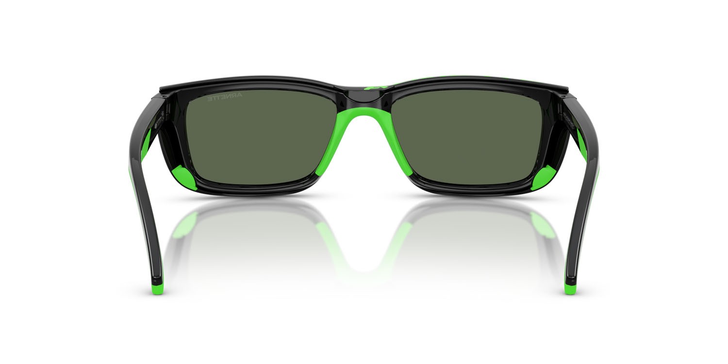 Sunglasses Arnette Graf AN 4356 (27531W) color nero/verde geco gommato shape rectangle lenses lente demo