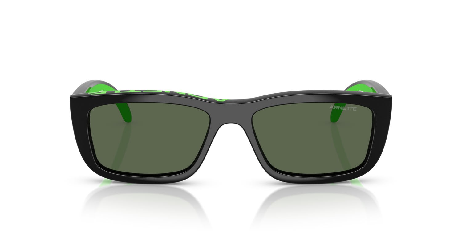 Sunglasses Arnette Graf AN 4356 (27531W) color nero/verde geco gommato shape rectangle lenses lente demo