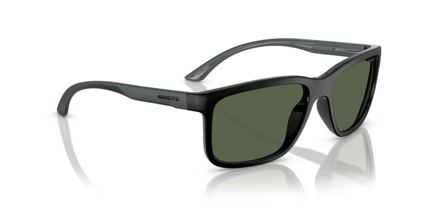 Sonnenbrillen Arnette Headlight AN 4359 (29919A) farbe black matte/shiny form rechteckig gläser polar verde scuro