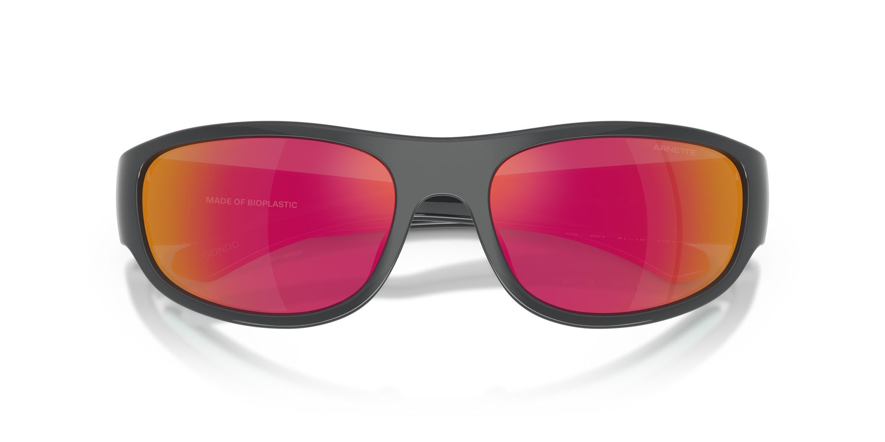 Sonnenbrillen Arnette Gondo AN 4361 (28416Q) farbe grigio scuro form quadratisch gläser grey mirror orange/yellow 