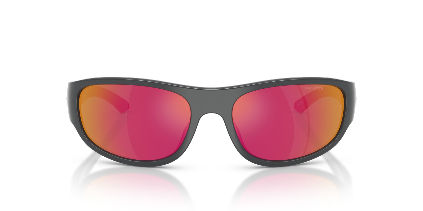 Sonnenbrillen Arnette Gondo AN 4361 (28416Q) farbe grigio scuro form quadratisch gläser grey mirror orange/yellow 