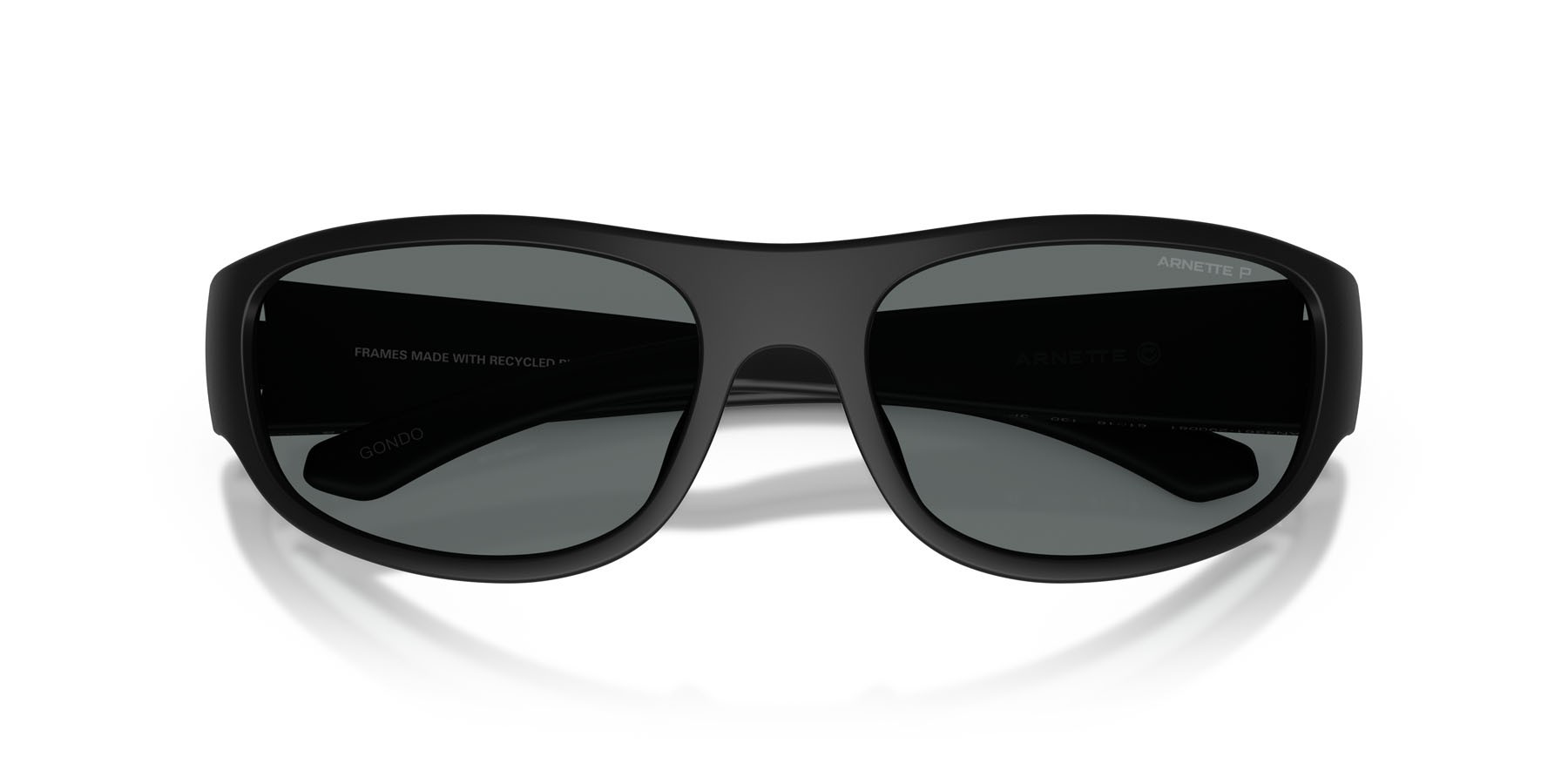 Sonnenbrillen Arnette Gondo AN 4361 (290081) farbe nero riciclato form quadratisch gläser polarized grigio scuro