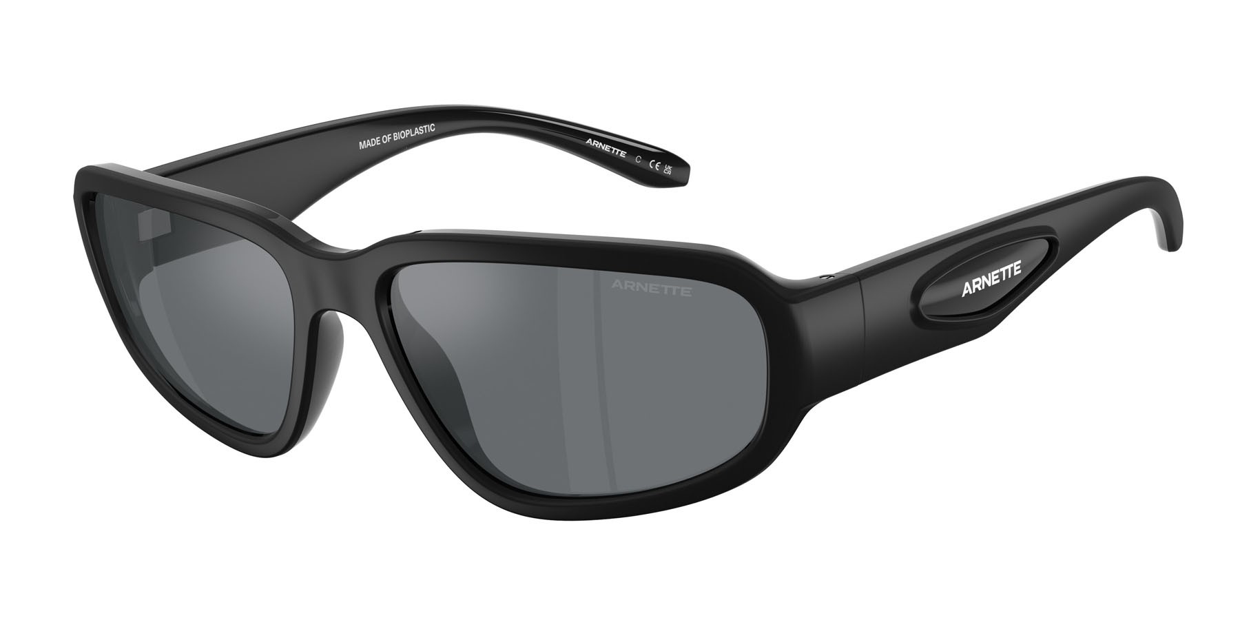 Sunglasses Arnette Goodle AN 4365 (30026G) color nero shape square lenses grigio chiaro specchiato nero
