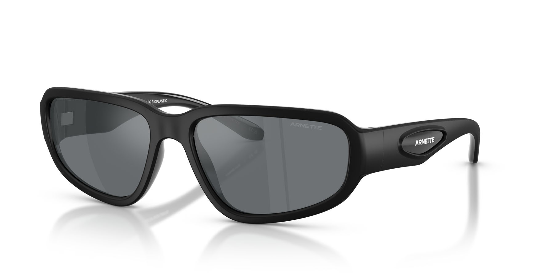 Sunglasses Arnette Goodle AN 4365 (30026G) color nero shape square lenses grigio chiaro specchiato nero