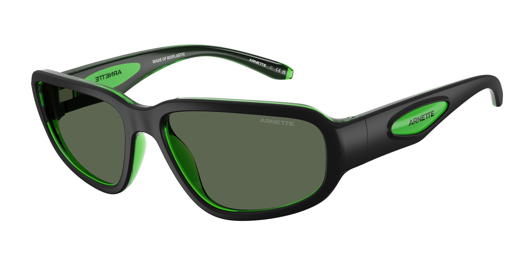 Sunglasses Arnette Goodle AN 4365 (300471) color nero/verde shape square lenses verde scuro
