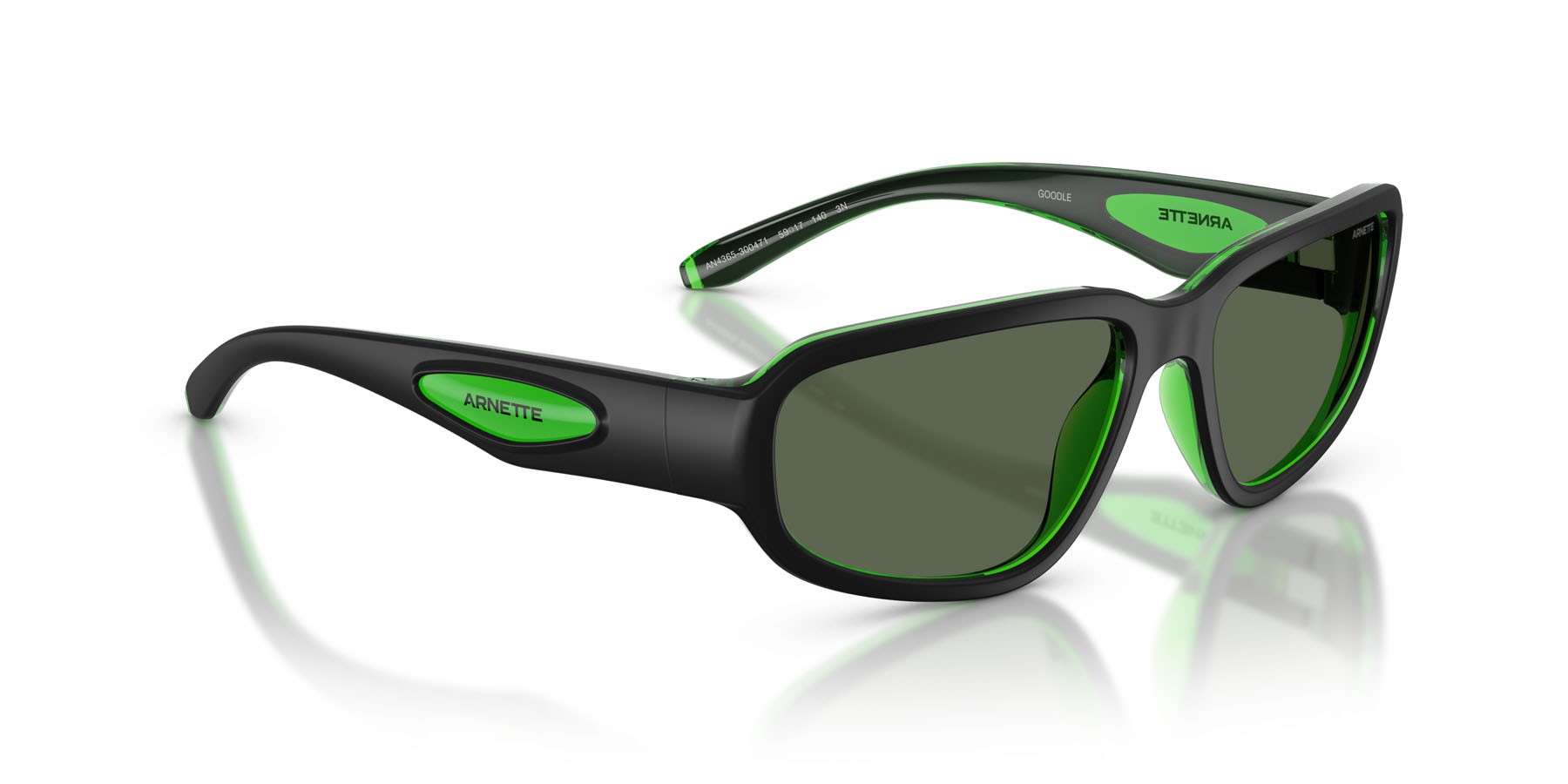 Sunglasses Arnette Goodle AN 4365 (300471) color nero/verde shape square lenses verde scuro