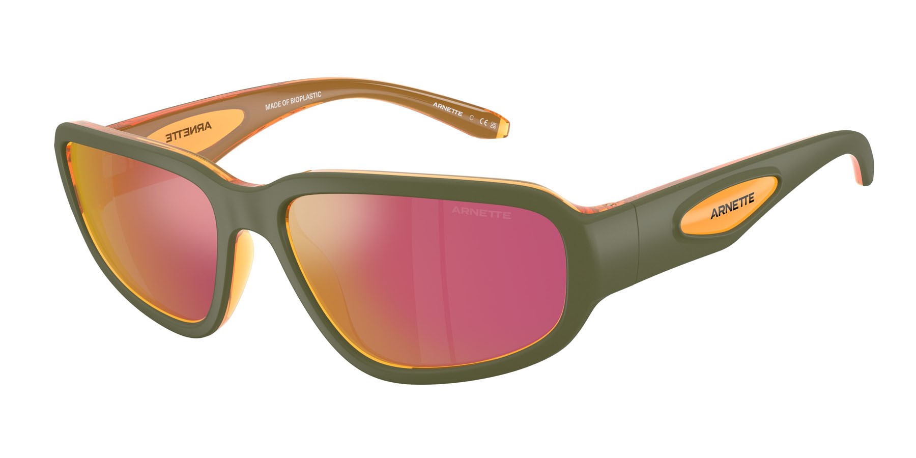 Sunglasses Arnette Goodle AN 4365 (30066Q) color arancione militare/trasparente shape square lenses grey mirror orange/yellow 