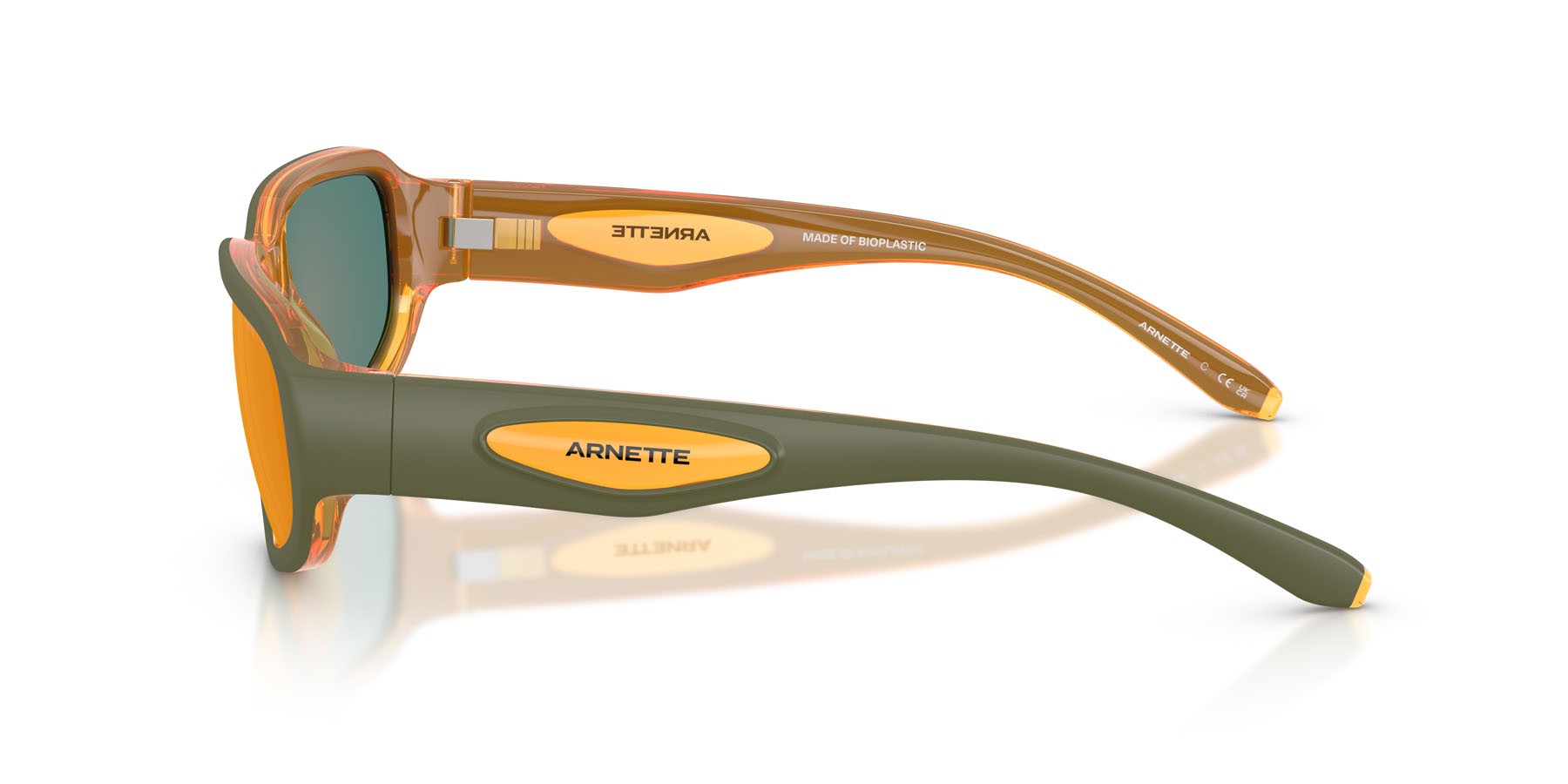 Sunglasses Arnette Goodle AN 4365 (30066Q) color arancione militare/trasparente shape square lenses grey mirror orange/yellow 