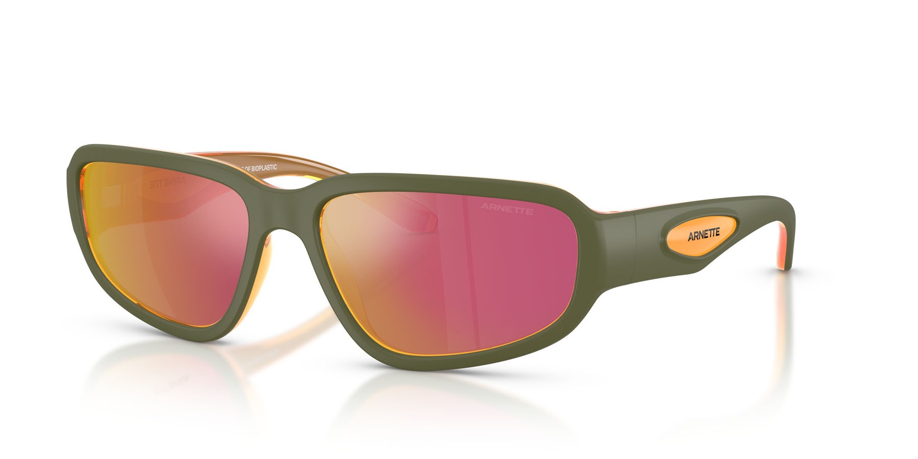 Sunglasses Arnette Goodle AN 4365 (30066Q) color arancione militare/trasparente shape square lenses grey mirror orange/yellow 