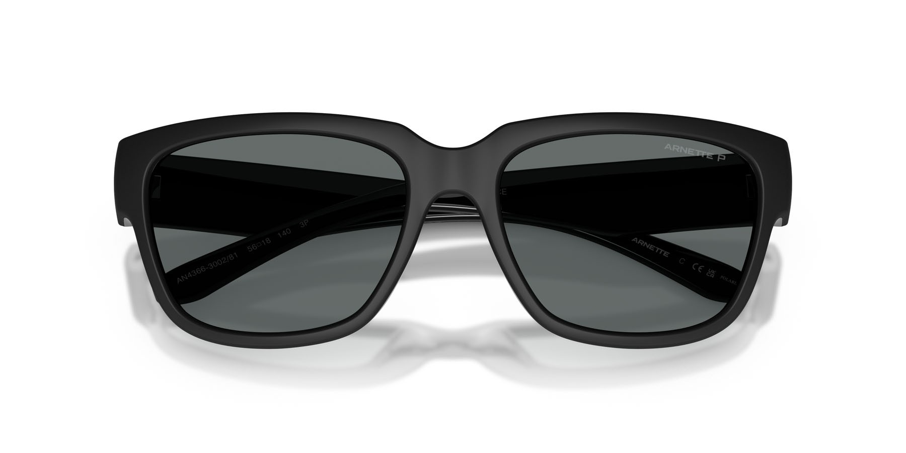 Sonnenbrillen Arnette Bounce AN 4366 (300281) farbe nero form quadratisch gläser polarized grigio scuro