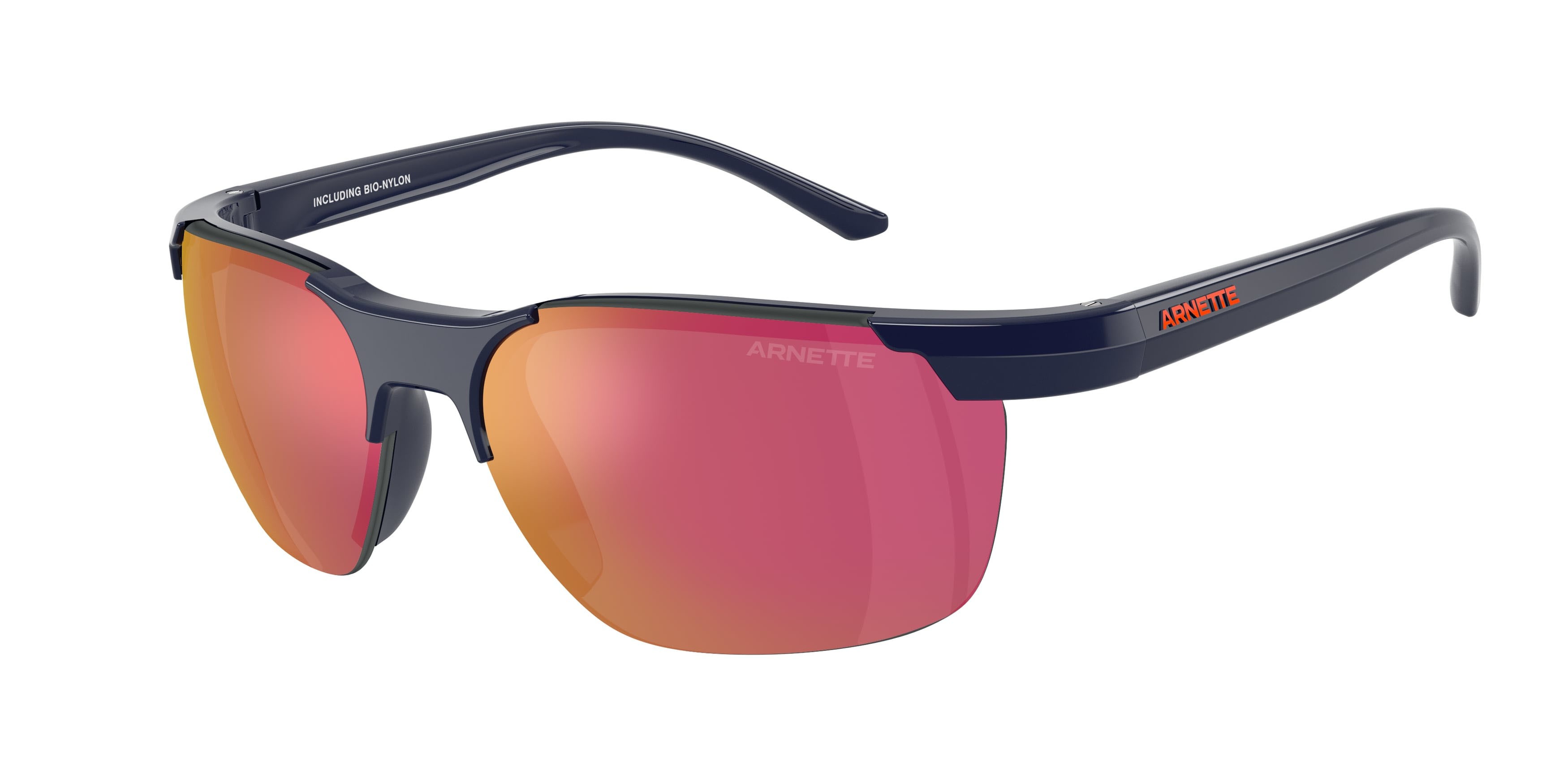 Sonnenbrillen Arnette AN 4370 (27626Q) farbe blu navy form unregelmäßig gläser rosso/giallo a specchio