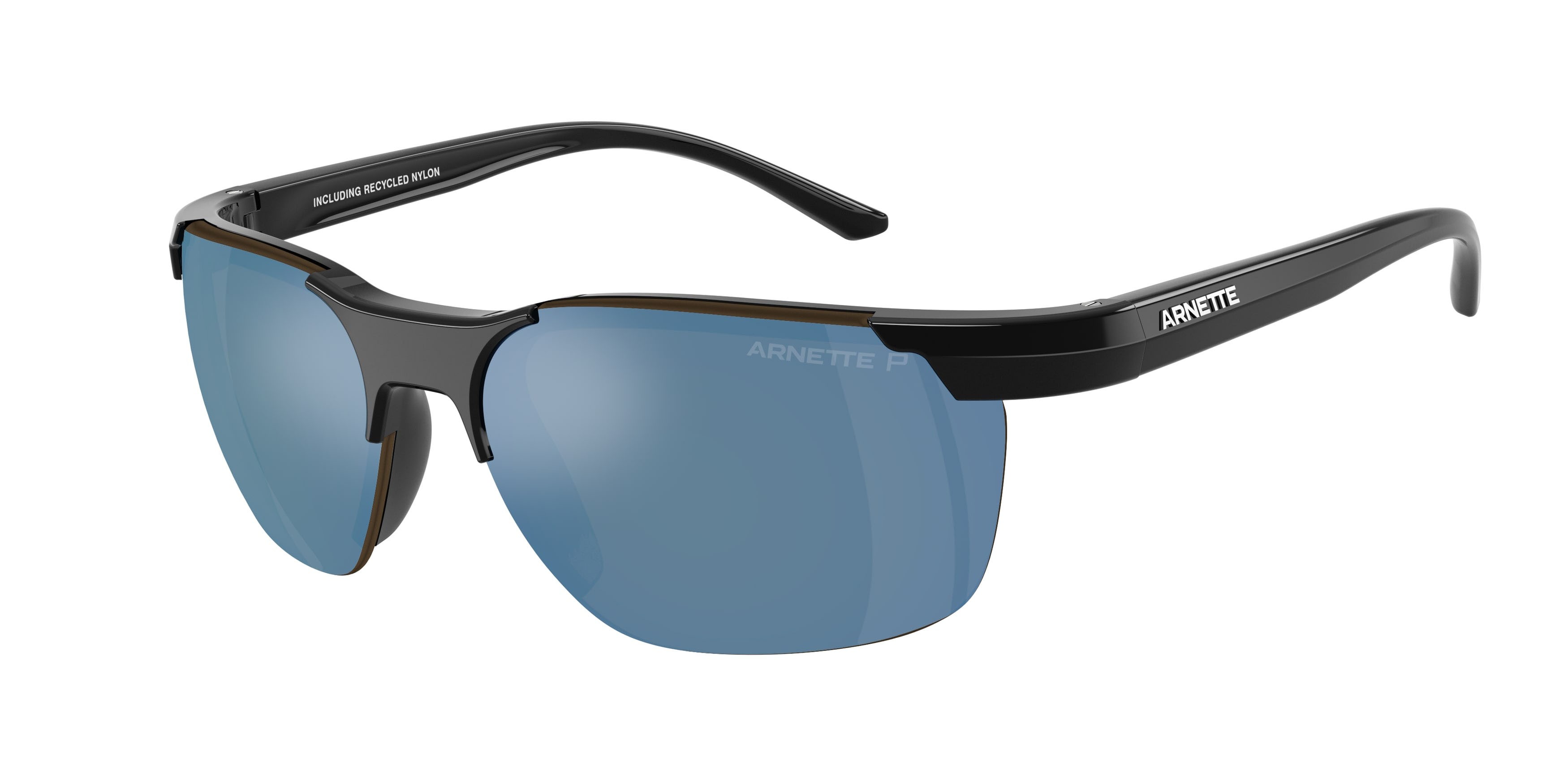 Sonnenbrillen Arnette AN 4370 (290022) farbe nero riciclato form unregelmäßig gläser mirror water polar
