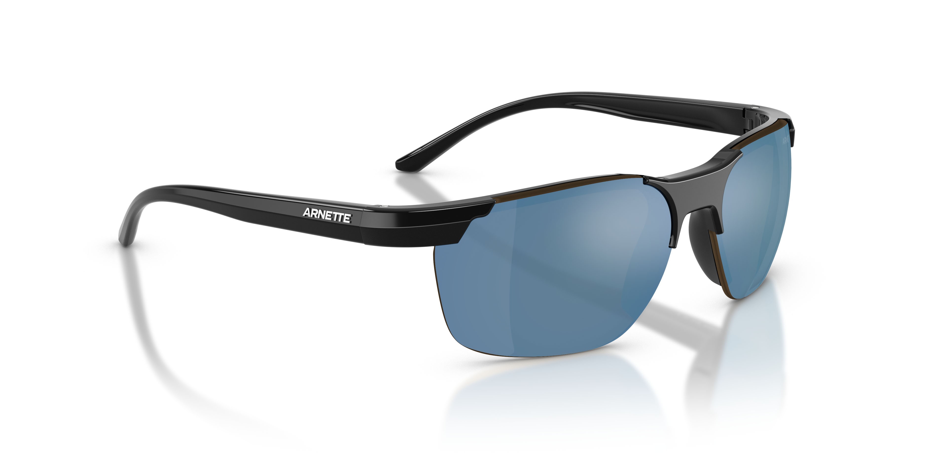 Sonnenbrillen Arnette AN 4370 (290022) farbe nero riciclato form unregelmäßig gläser mirror water polar