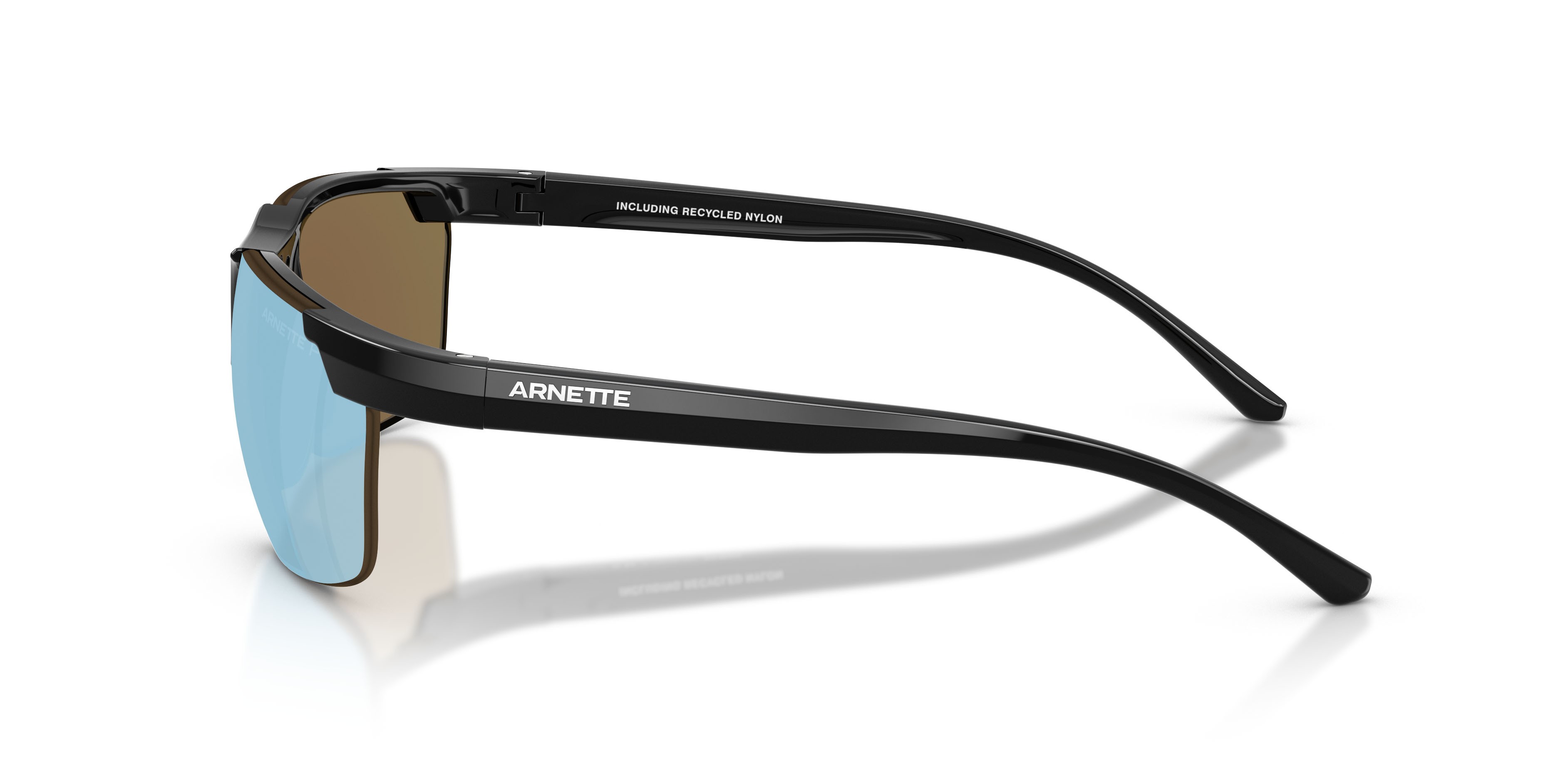 Sonnenbrillen Arnette AN 4370 (290022) farbe nero riciclato form unregelmäßig gläser mirror water polar